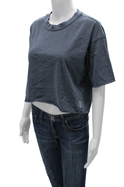 FP Movement Womens Cropped Basic T-Shirt Dark Gray Cotton Crew Neck Size XS