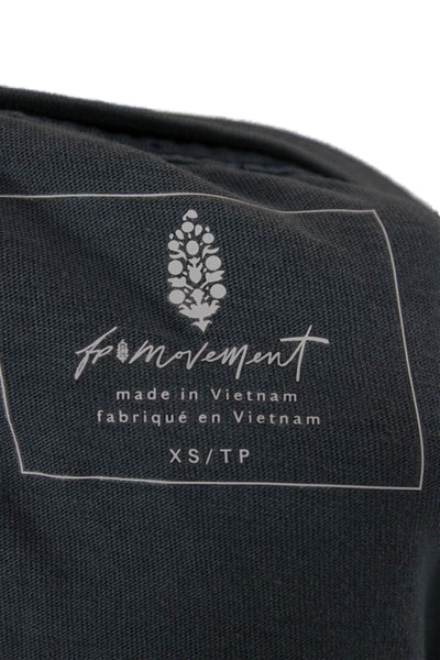 FP Movement Womens Cropped Basic T-Shirt Dark Gray Cotton Crew Neck Size XS