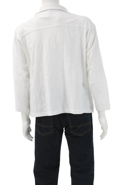 Vineyard Vines Mens White Collared 3/4 Sleeve T Shirt Cotton Beach Size XL