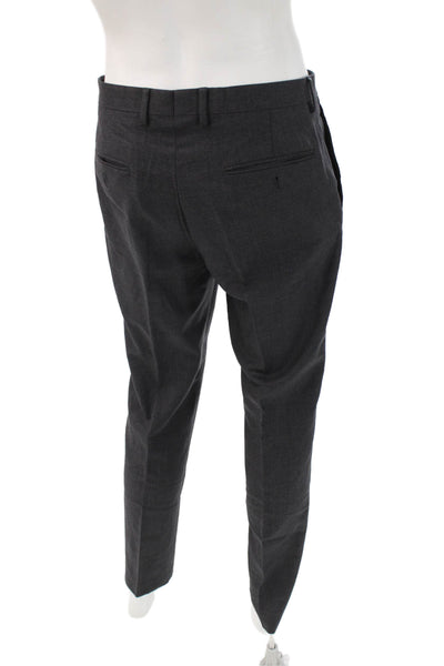 J Crew Mens Dress Pants Dark Gray 100% Wool Button Size 32