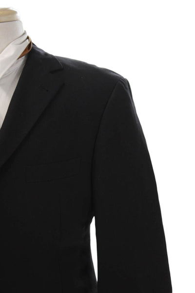 Hugo Boss Mens Black Wool Suit Jacket Button Long Sleeve Size 40