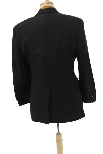 Hugo Boss Mens Black Wool Suit Jacket Button Long Sleeve Size 40