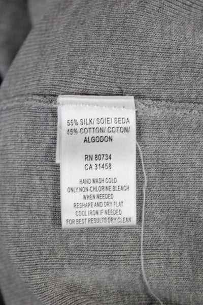 BCBGMAXAZRIA Women Gray Sweater Dress V Neck 3/4 Sleeve Above Knee Size XS