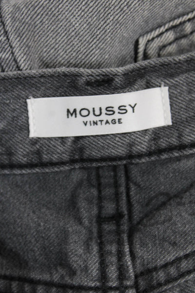 Moussy Women High Rise Ankle Cropped Gray Jeans 100% Cotton Size 24