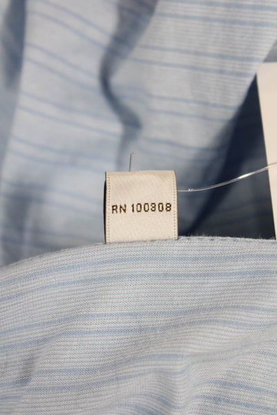 Peter Millar Mens Light Blue Striped Polo 100% Cotton Size 2XL