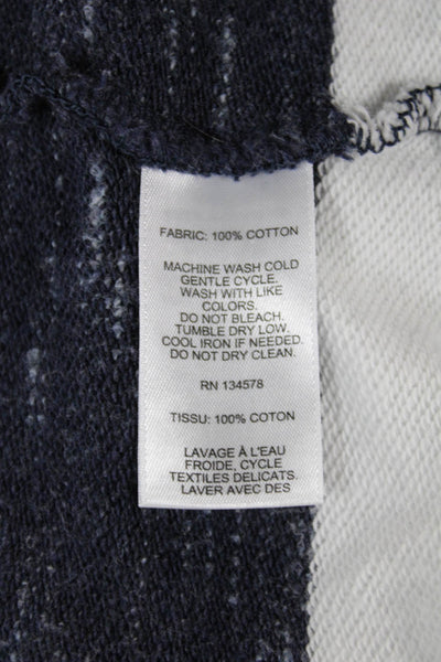 Vineyard Vines Women Pullover Hoodie Dark Blue Striped Cotton Size L