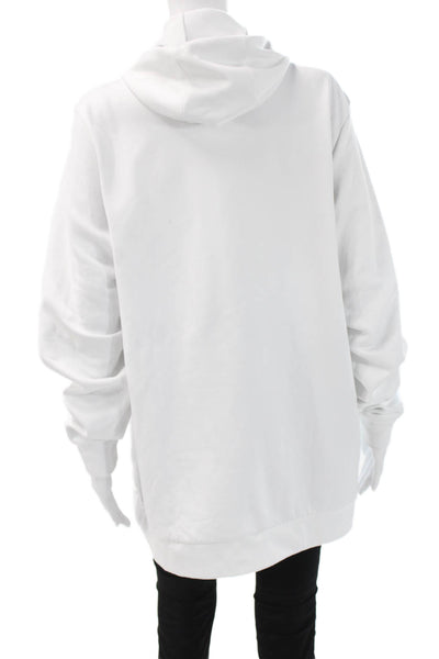 Nike Unisex Pullover Hoodie White Cotton Drawstring Long Sleeve Size XL