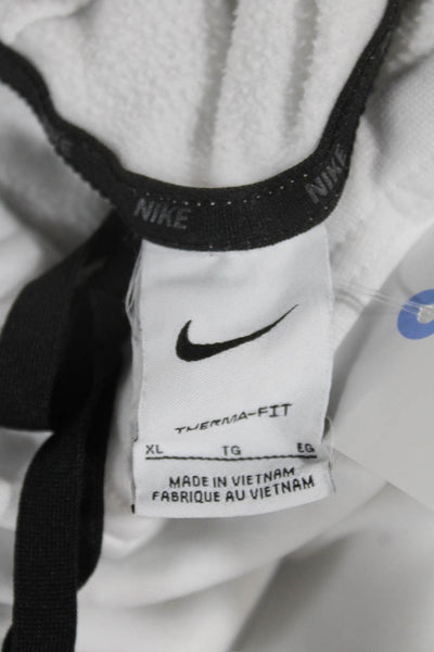 Nike Unisex Pullover Hoodie White Cotton Drawstring Long Sleeve Size XL