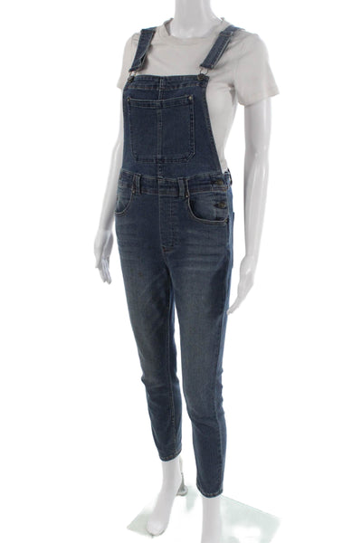We The Free Womens Dark Blue Overall Jumpsuit Square Neck Size 28