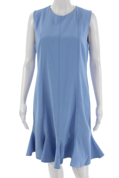 Victoria Beckham Women Shift Dress Light Blue Sleeveless Zip Size 10