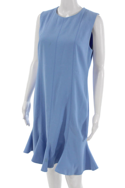 Victoria Beckham Women Shift Dress Light Blue Sleeveless Zip Size 10