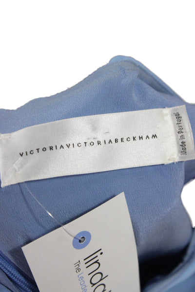 Victoria Beckham Women Shift Dress Light Blue Sleeveless Zip Size 10