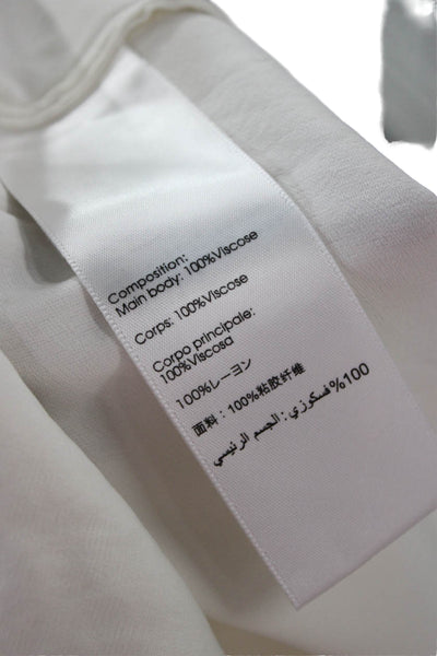 3.1 Phillip Lim Womens White Collared Button Viscose Long Sleeve Blouse Size 8
