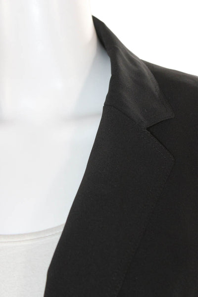 Lafayette 148 New York Women Black Collared Button Blazer Long Sleeve Size 8