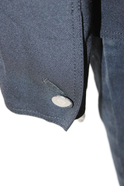 Lafayette 148 New York Women Black Collared Button Blazer Long Sleeve Size 8
