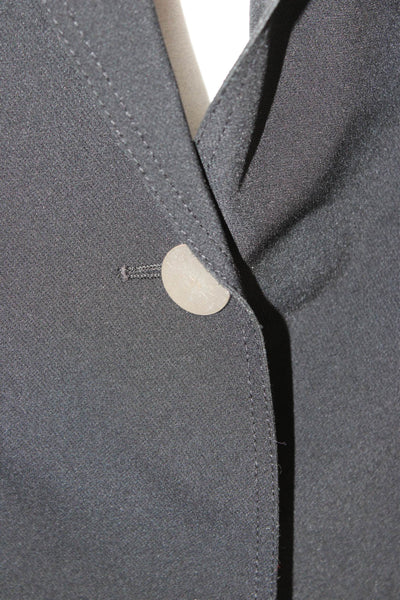 Lafayette 148 New York Women Black Collared Button Blazer Long Sleeve Size 8