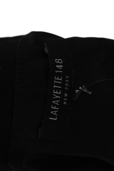 Lafayette 148 New York Women Black Collared Button Blazer Long Sleeve Size 8
