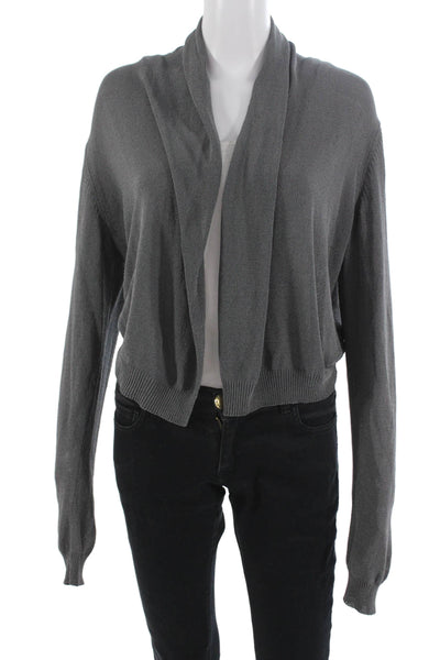 Theory Unisex Cardigan Dark Gray Viscose Blend Long Sleeve Size L