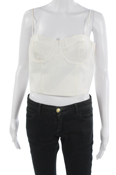 Antonio Melani Women Cropped Camisole White Polyester Size 8