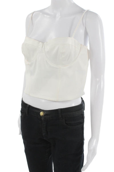 Antonio Melani Women Cropped Camisole White Polyester Size 8