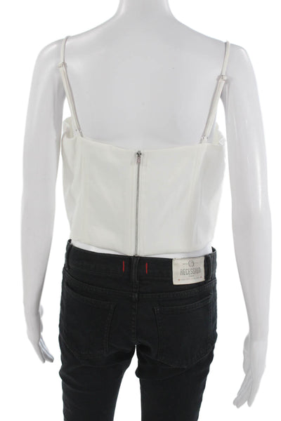 Antonio Melani Women Cropped Camisole White Polyester Size 8
