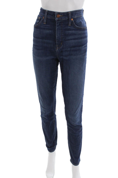 Madewell Women Skinny High Waisted Dark Blue Jeans Tall Size 28