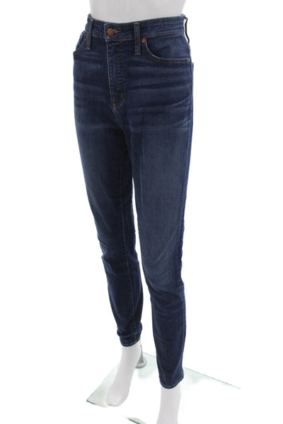 Madewell Women Skinny High Waisted Dark Blue Jeans Tall Size 28