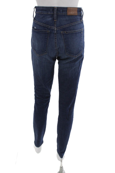 Madewell Women Skinny High Waisted Dark Blue Jeans Tall Size 28