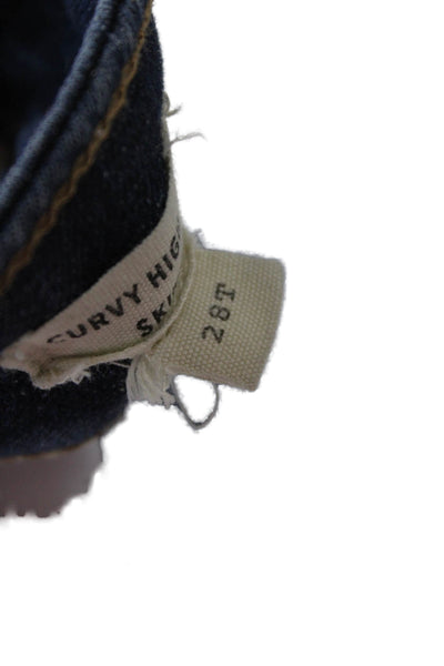 Madewell Women Skinny High Waisted Dark Blue Jeans Tall Size 28