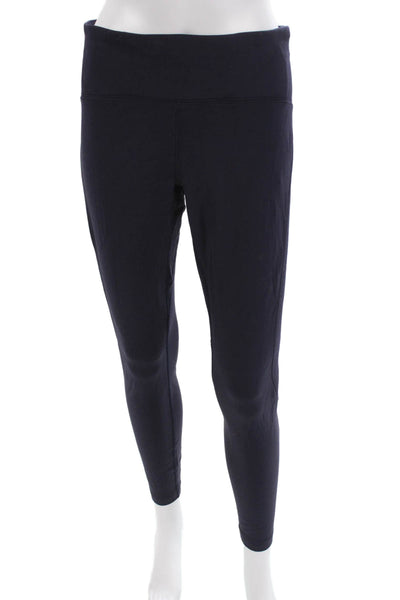 Lululemon Women Ankle Leggings Dark Blue Nylon Size 8