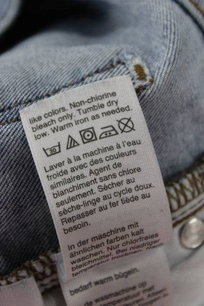 J Crew Women Skinny Ankle Jeans Light Blue Mid Rise Button 30 Inseam Size 28