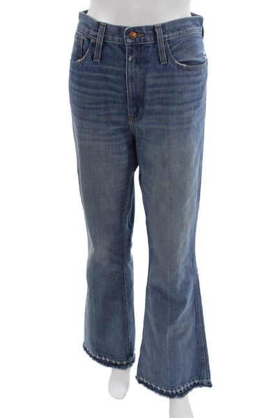 Madewell Women Flared High Rise Blue Jeans Tall Size 28