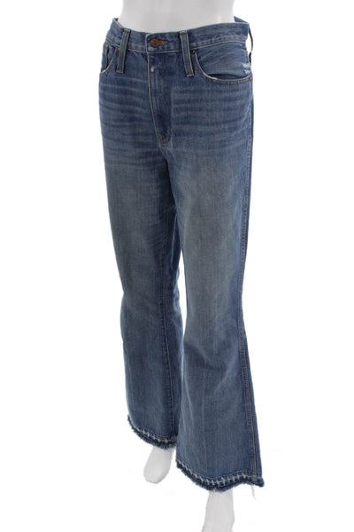 Madewell Women Flared High Rise Blue Jeans Tall Size 28