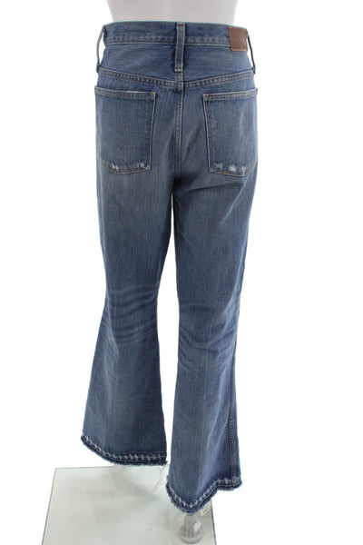 Madewell Women Flared High Rise Blue Jeans Tall Size 28