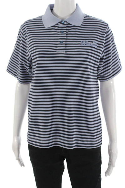 Baum Und Pferdgarten Mens Black Striped Polo Short Sleeve Cotton Size S