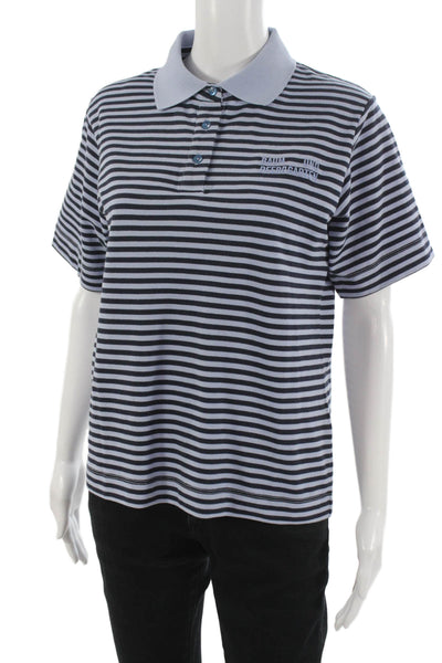 Baum Und Pferdgarten Mens Black Striped Polo Short Sleeve Cotton Size S