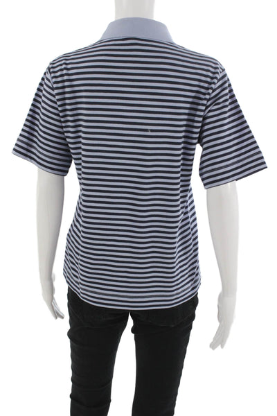 Baum Und Pferdgarten Mens Black Striped Polo Short Sleeve Cotton Size S