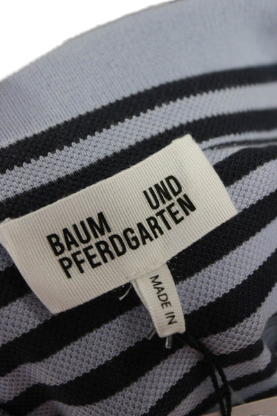 Baum Und Pferdgarten Mens Black Striped Polo Short Sleeve Cotton Size S