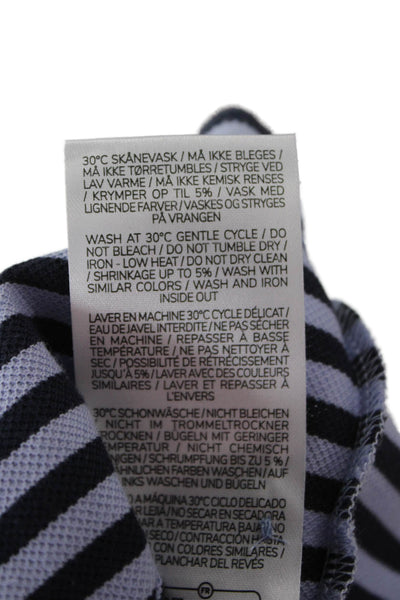 Baum Und Pferdgarten Mens Black Striped Polo Short Sleeve Cotton Size S