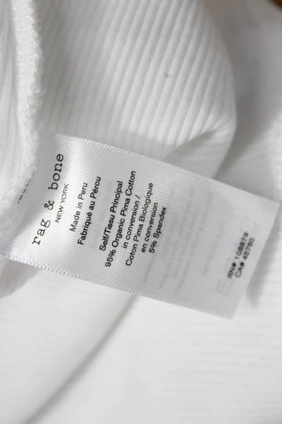 Rag & Bone Womens White Pima Cotton T-Shirt Short Sleeve Crew Neck Size XS