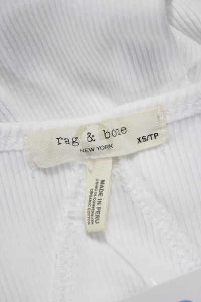 Rag & Bone Womens White Pima Cotton T-Shirt Short Sleeve Crew Neck Size XS