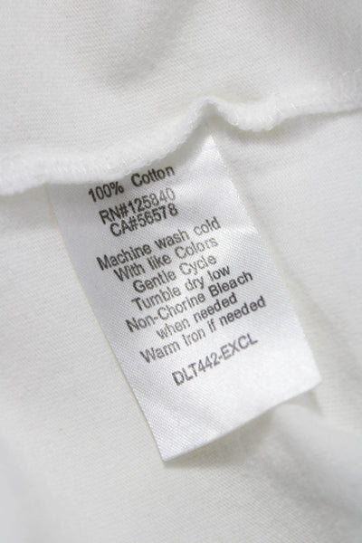 Intermix Women White Cropped Basic T Shirt Short Sleeve Crew Neck Size PP