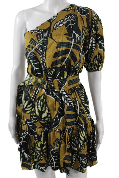 Karina Grimaldi Women Bohemian Floral Cotton Short Sleeve Dress Black Size XS
