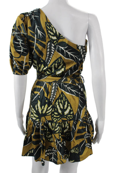 Karina Grimaldi Women Bohemian Floral Cotton Short Sleeve Dress Black Size XS