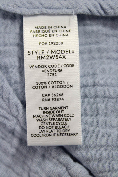 Splendid Women Light Blue Cotton Button Up Shirt Long Sleeve Size M