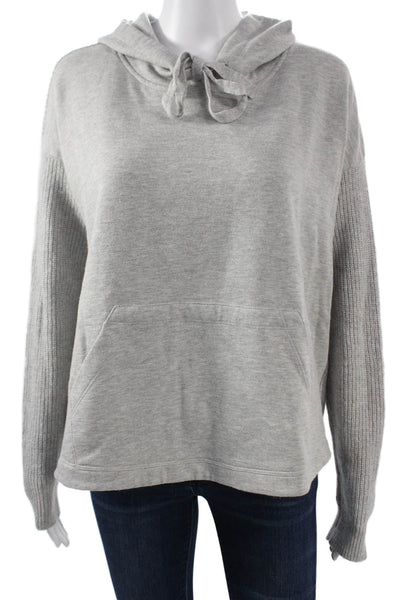 Splendid Womens Pullover Hoodie Gray Wool Viscose Cashmere Blend Size M