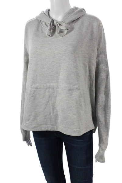 Splendid Womens Pullover Hoodie Gray Wool Viscose Cashmere Blend Size M