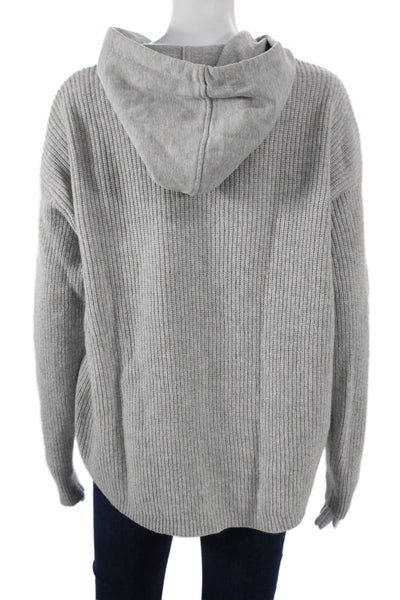 Splendid Womens Pullover Hoodie Gray Wool Viscose Cashmere Blend Size M