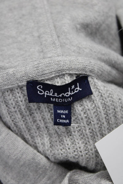 Splendid Womens Pullover Hoodie Gray Wool Viscose Cashmere Blend Size M
