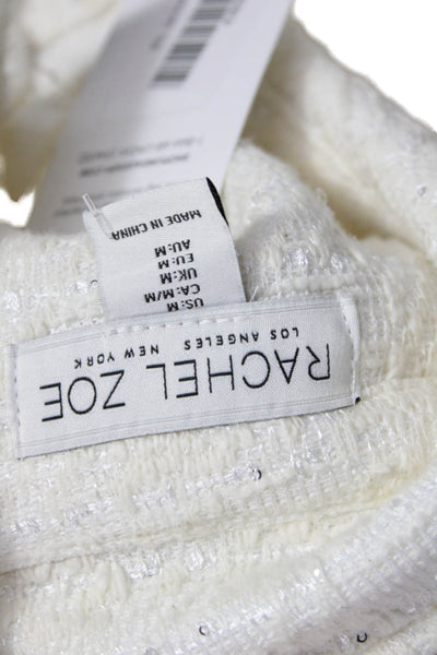 Rachel Zoe Womens White Snap Button-Up Jacket Long Sleeve Designer Size M